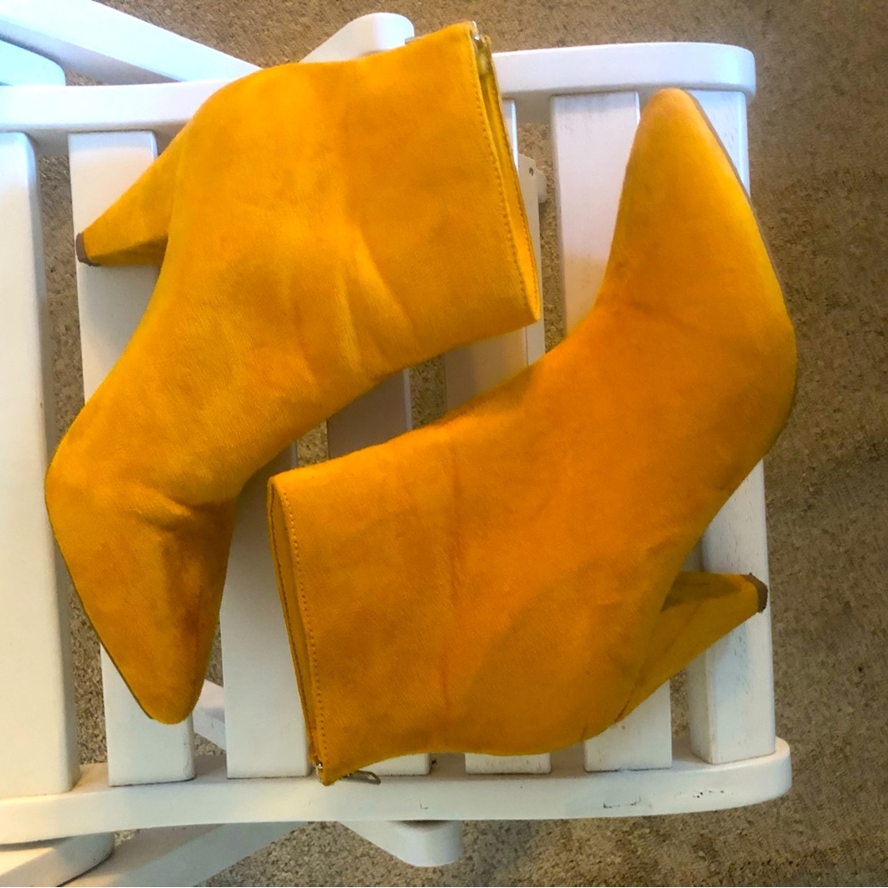 Golden yellow booties